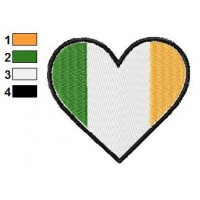 Irish Heart Flag Embroidery Design